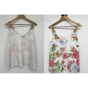 Aratta Shirt Women M Floral‎ La Ville Rose Reversible Whimsical Cottage Garden